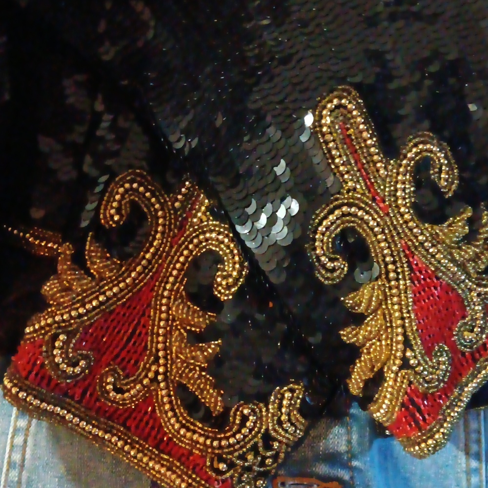 Vintage Silk Embellished Sequins Jacket - image 6